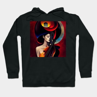 Girl and Music: Digital Art Hoodie